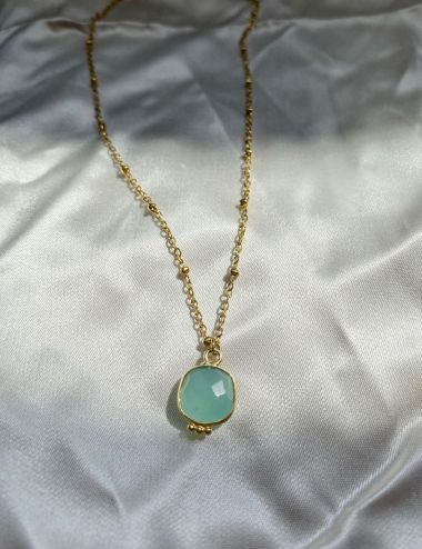 Collier Byzance Amazonite - Plaqué or