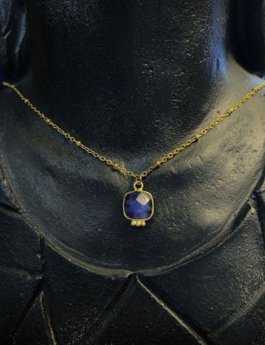 Necklace Byzance Amazonite - Gold Plated