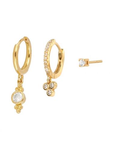 Caliban earrings set - gold plated