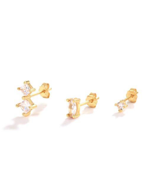 Earrings set - gold plated